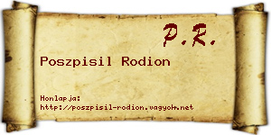 Poszpisil Rodion névjegykártya